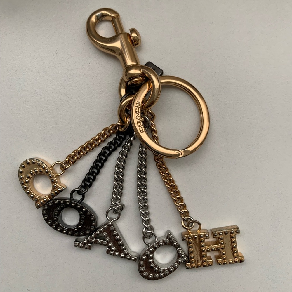 Coach Gold and Silver Letter Key Holder